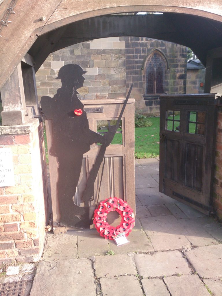 image of soldier at church remembrance day 2020